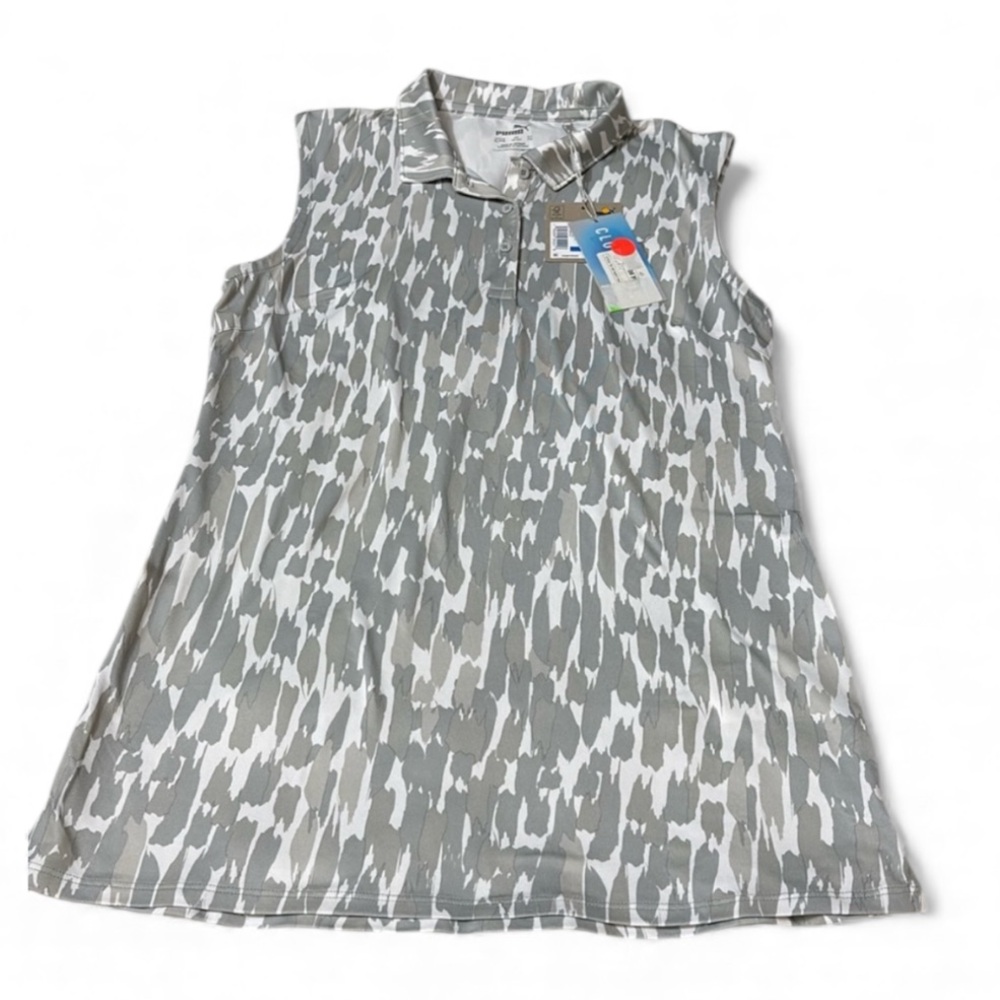 NWT Puma Girls Youth Size XL Cloudspun 3 Brush SL Polo White Grey